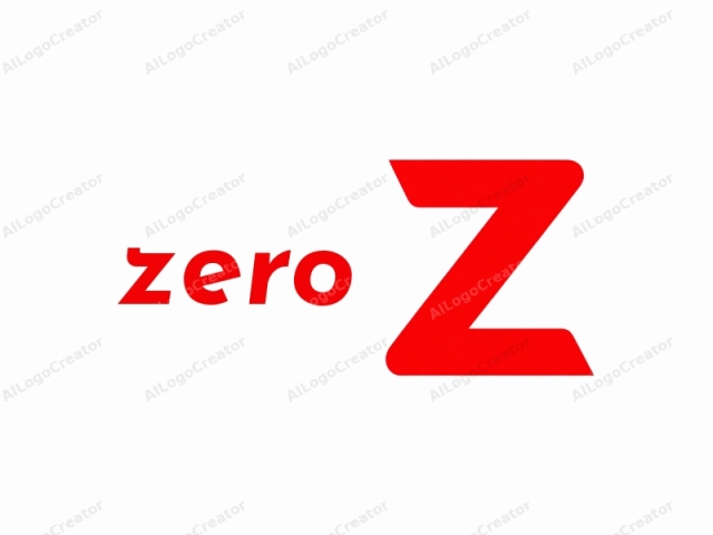 นี่คือภาพโลโก้แบบมินิมอลที่มีตัวอักษร "Z" ตัวใหญ่สีแดงสดใสบนพื้นหลังสีขาวเรียบ ตัว "Z" อยู่ตรงกลางอย่างโดดเด่น มีขอบตรงและเส้นโค้งที่เรียบเนียน ทำให้ดูทันสมัยและ