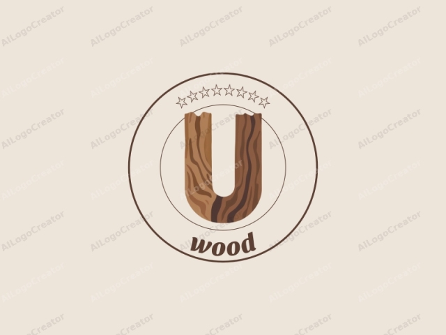 This logo image features a stylized, uppercase letter "U" rendered in a natural wood texture. The letter U is designed to appear as if it has been carved from a piece of wood, with a smooth, flowing curve. The wood texture