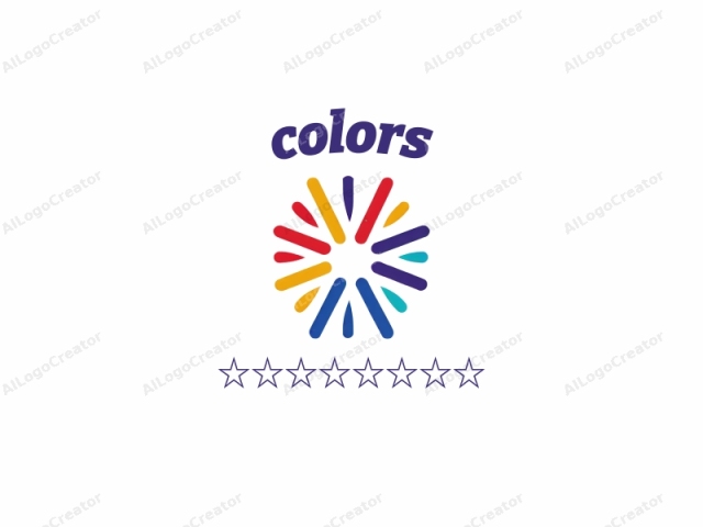 which features an abstract starburst design. This is a digital logo composed of vibrant, bold lines radiating outward from a central point, resembling a starburst or fireworks display. Each line is colored distinctly: there are five primary colors in the logo