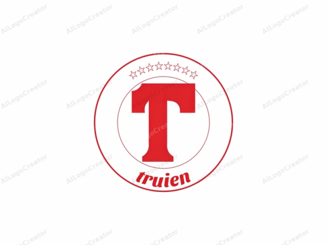 This image is a stylized logo of the letter "T." The logo is rendered in a bold, sans-serif typeface, giving it a modern and clean appearance. The letter "T" is bright red, providing a strong visual contrast against