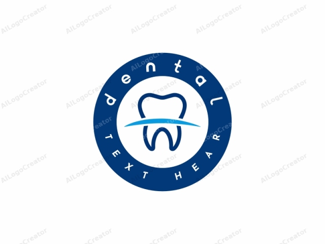 The logo features a simple yet striking illustration of a tooth, depicted in dark blue. The tooth is stylized and simplified, with clean, smooth lines and no intricate details, giving it a modern, minimalist look. At the bottom of the tooth