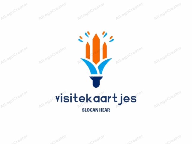 This logo features a simplistic, abstract design centered on a white background. At its center is a stylized, orange, four-sided pyramid with sharp points, symbolizing strength or stability. The pyramid rests atop a blue, stylized brush handle,