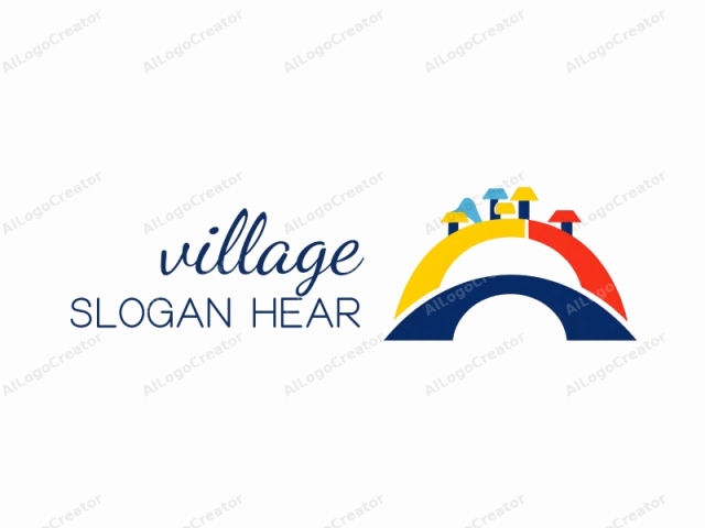 depicting a stylized archway in a modern graphic design style. The logo features a large, semicircular arch with a smooth, curving edge, divided into three distinct sections. Each section is assigned a vibrant, contrasting color: the top
