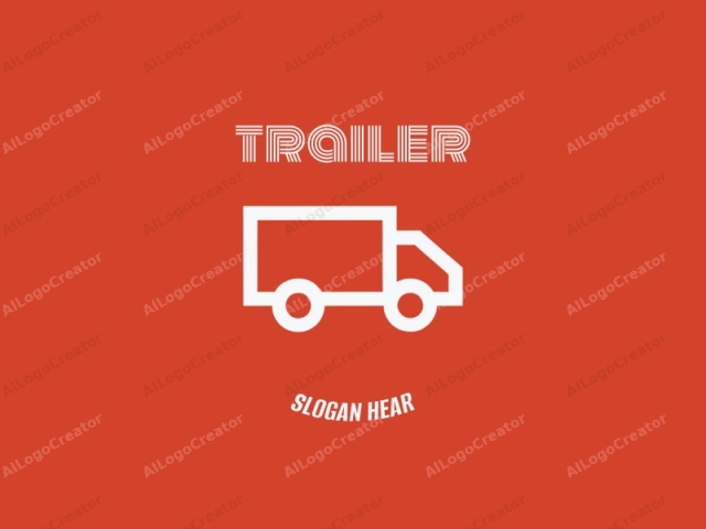 The logo image features a simplistic, minimalist design, prominently showcasing a white, boxy truck icon against a solid red background. The truck is depicted in a clean, modern, flat style, with no shading or intricate details. Its body is represented