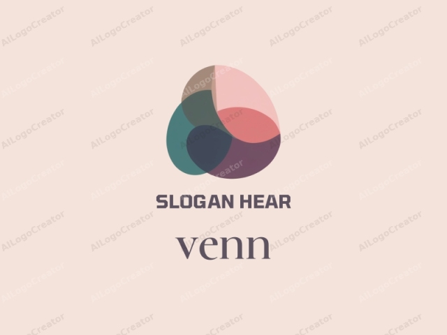 This is a stylized, minimalist logo design with a smooth, modernistic aesthetic. It features three overlapping, abstract, oval shapes of varying sizes, arranged in a triangular formation with rounded corners. The largest, central oval is a soft, past