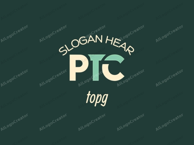 This is a minimalist digital logo featuring the letters "PTC" against a solid dark green background. The logo design utilizes a sans-serif typeface with bold, uppercase letters. The first letter, "P," is in a soft beige color and