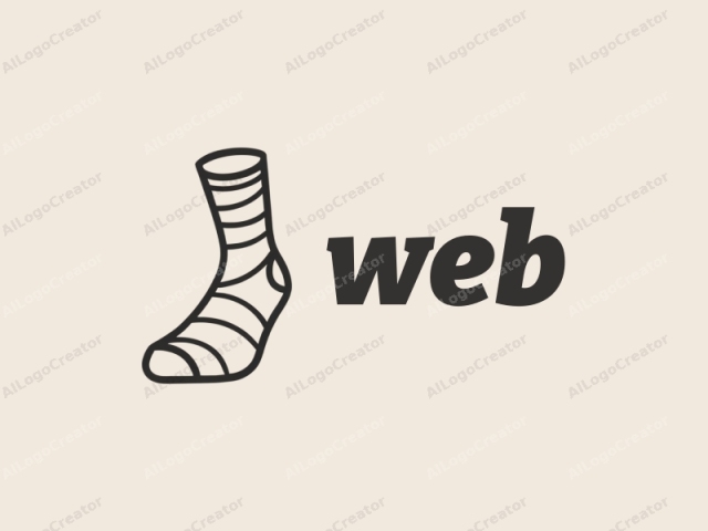 a single, simple, minimalist black and white line drawing of a sock. The sock is depicted as a flat, two-dimensional figure, with a smooth, consistent outline that does not include any intricate details or shading. The sock features a slightly elong