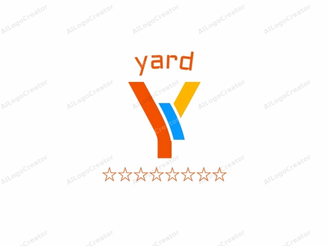 This is a minimalist, geometric logo with a vibrant color scheme. It features a bold, stylized letter "Y" that dominates the composition. The letter "Y" is composed of three distinct parts: the left leg of the "Y"