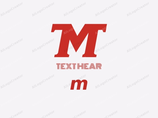 Este es un logotipo limpio y minimalista que presenta letras en negrita y sans-serif. El logotipo consta de dos letras: "M" y "T". Las letras son de un color rojo sólido, que resalta vívidamente sobre el fondo blanco liso.