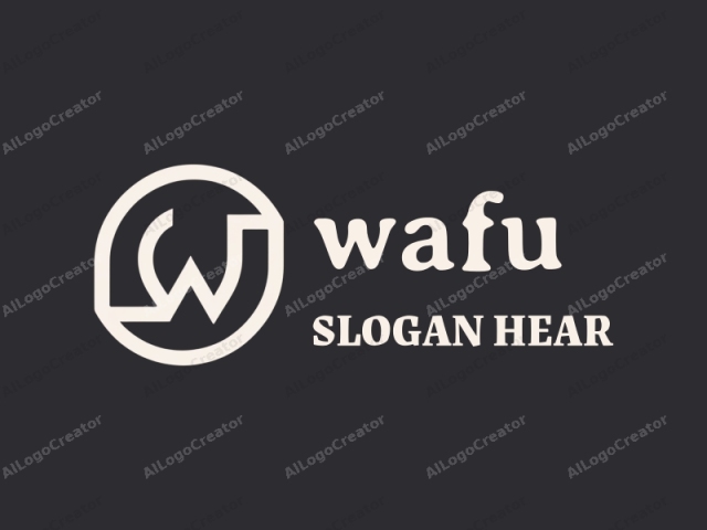 The logo image is a minimalist design featuring a white, geometric symbol set against a dark, matte background. The geometric symbol is composed of bold, smooth lines that form the letter "W" with a unique twist. The letter "W" is