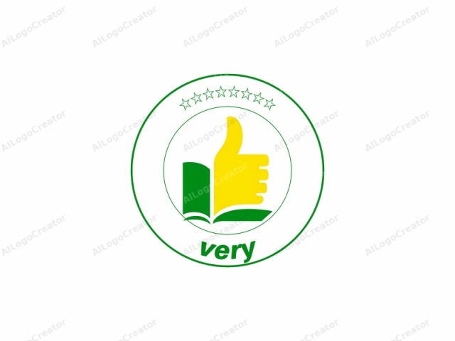 que es una representación digital simplificada. Este logotipo presenta dos colores principales: amarillo brillante y verde oscuro. El diseño es simétrico, con el color verde formando la base y el color amarillo posicionado en la parte superior. La sección verde se asemeja a un libro abierto