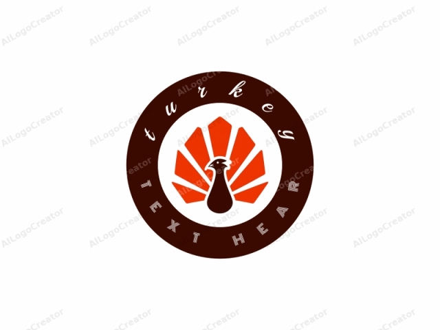 The logo features a stylized peacock, depicted in a minimalist, abstract design. The peacock's head and body are depicted in solid black, with an elongated, narrow tail and a sharp beak. The peacock's tail fan