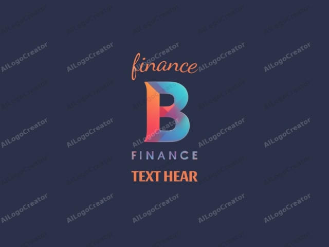 Este es un logotipo abstracto creado digitalmente que presenta la palabra "Finance" sobre un fondo azul marino oscuro. La "F" y la "n" están diseñadas en una fuente serif moderna y en negrita, mientras que la "c" está escrita en una