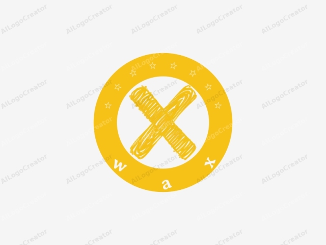 Este es un logo simple y dibujado a mano que presenta una gran marca "X" de color amarillo brillante sobre un fondo blanco. La "X" está hecha con líneas rugosas y desiguales que le dan una apariencia texturizada y bosquejada, indicando una creación manual.