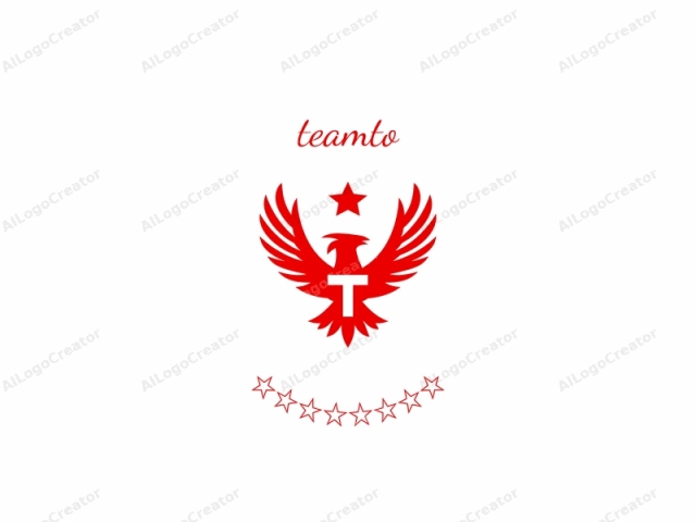 Das Logo ist ein mutiges, stilisiertes Design, das eine lebendige rote Silhouette eines Vogels mit ausgebreiteten Flügeln und einem markanten, scharfen Schnabel zeigt. Der Vogel ist zentral vor einem sauberen, einfachen weißen Hintergrund platziert, was seine lebendige Farbe betont.