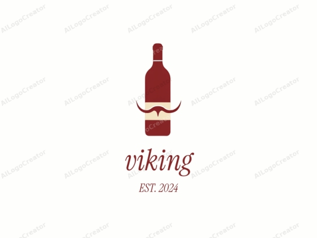 The logo is a minimalist design depicting a wine bottle with a stylized label. The bottle is centrally positioned against a white background, with a rich, deep red color representing the wine. The label is also in the same deep red, featuring a