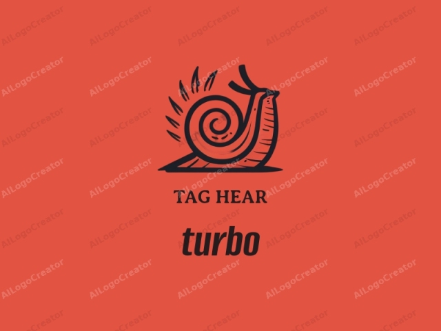 This logo image features a stylized, simplified depiction of a snail set against a solid red background. The snail is drawn with bold, black lines that provide a clean, minimalist aesthetic. Its spiral shell is prominent, curving gracefully to