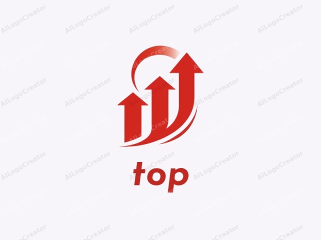 The logo features a bold, abstract design with strong, dynamic lines and a simple color palette. Dominating the center of the image is a large, red, right-pointing arrow, which symbolizes direction or growth. This arrow is positioned slightly