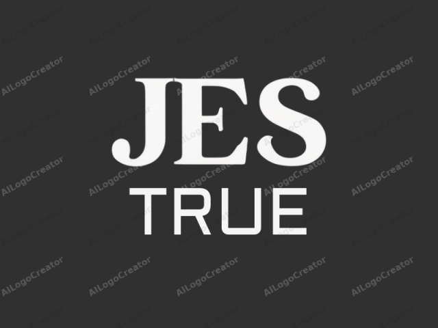 Este logotipo es un diseño minimalista y moderno que presenta letras mayúsculas blancas grandes y audaces sobre un fondo negro sólido. Las letras "J E S" están centradas en la imagen, ocupando una parte significativa del marco, y están espaciadas uniformemente.