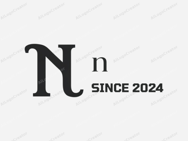 Este logotipo minimalista presenta una única letra mayúscula "N" en un estilo de fuente sans-serif en negrita. La "N" se representa en un tono negro monocromático y elegante sobre un fondo blanco limpio y nítido, destacando su simplicidad y modernidad.