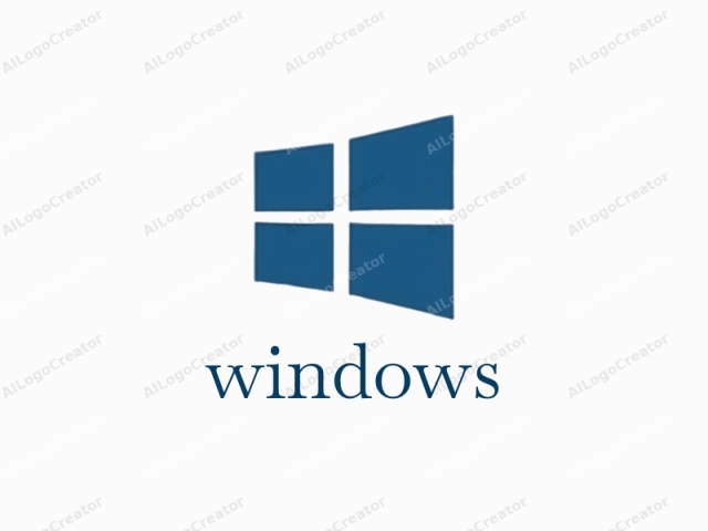 Este es un logotipo gráfico plano y minimalista del popular sistema operativo Windows. El logotipo presenta cuatro grandes cuadrados, cada uno representando una ventana en el escritorio de una computadora. Los cuadrados están dispuestos en una cuadrícula de 2x2 con espaciado igual entre ellos.