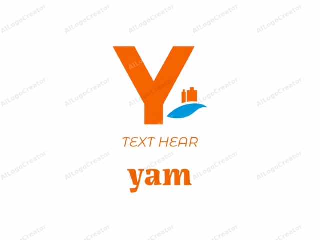 นี่คือโลโก้ดิจิทัลแบบเรียบง่ายที่มีตัวอักษร "Y" ตัวใหญ่และโดดเด่นอยู่ตรงกลาง ตัวอักษรนี้มีสีส้มสดใส สร้างความประทับใจทางสายตาได้อย่างแข็งแกร่ง ทางด้านซ้ายของ "Y" มีคลื่นสีน้ำเงินเล็กๆ ที่มีสไตล์