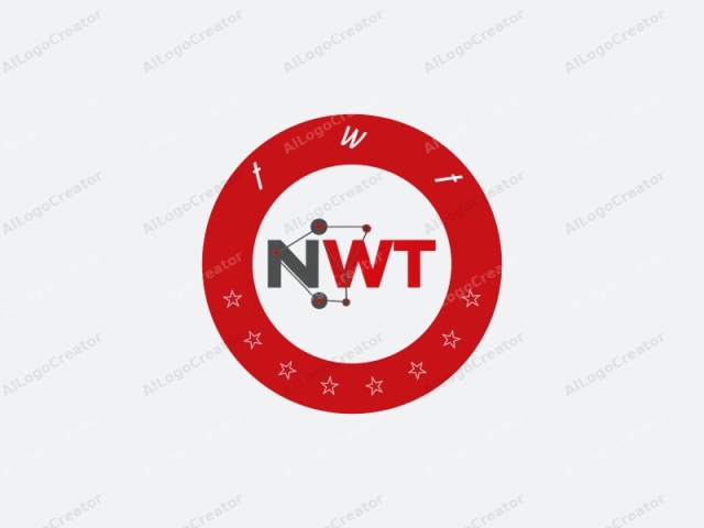 Este gráfico digital presenta un logo minimalista con las letras "NWT" destacadas en una fuente sans-serif en negrita. La letra "N" está en un tono gris oscuro, mientras que "WT" está en un rojo brillante. La "W"