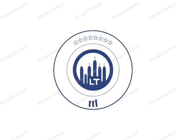 El logotipo es una representación estilizada, monocromática y simplificada de un skyline urbano. El motivo central es una forma circular dentro de la cual se representan varios edificios altos, dispuestos de manera simétrica. La silueta de cada edificio se representa en