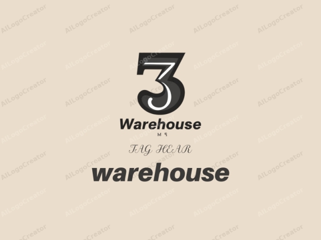 La imagen es un logo digital minimalista que presenta la palabra "Warehouse Simeiman" en una fuente moderna sin serifa. El logo está centrado en un fondo liso de color beige claro, creando una apariencia limpia y ordenada. El principal