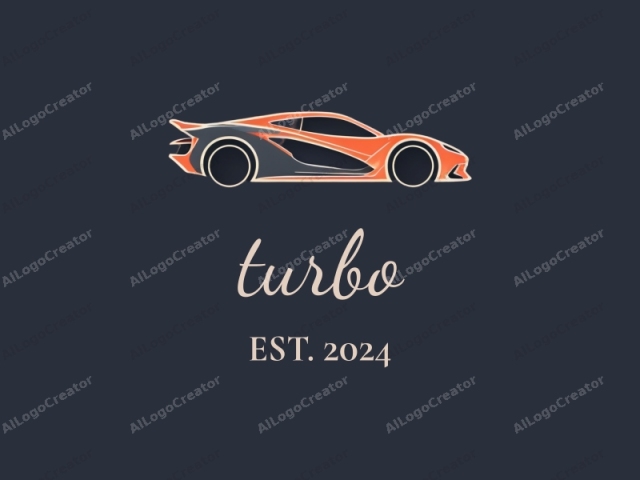 a car, using a minimalist art style. The image depicts a sleek, modern sports car in a stylized manner. The car is drawn using clean, geometric lines and vibrant color gradients. The vehicle is positioned horizontally in the center of the image