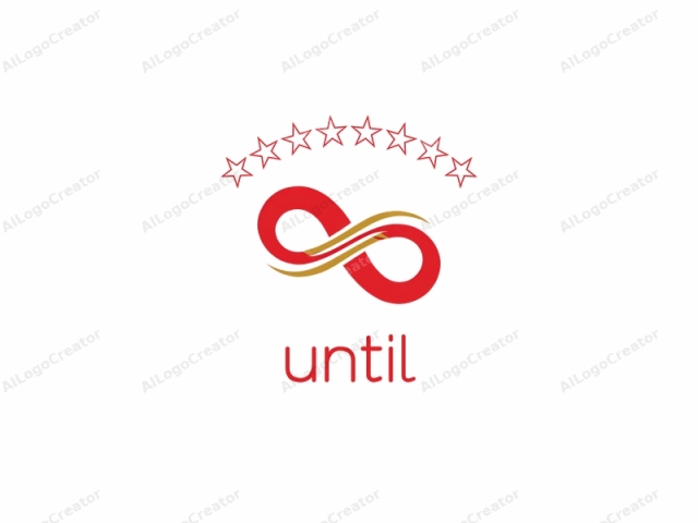 which depicts a stylized infinity symbol. The infinity symbol is represented by a continuous, looped figure consisting of two intertwined arcs. The entire symbol is a vibrant red, with a glossy finish that gives it a polished appearance. The arcs are smooth