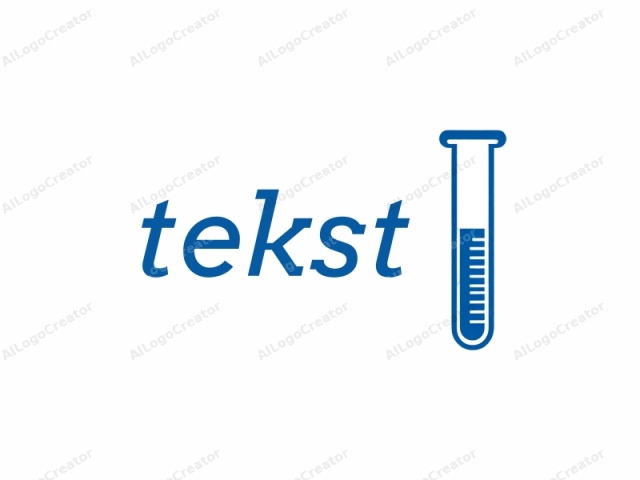 這是一個簡單、風格化的試管圖形表示。標誌具有粗藍色輪廓和實心藍色填充，輪廓和填充形成統一、連續的形狀。試管垂直定向並居中