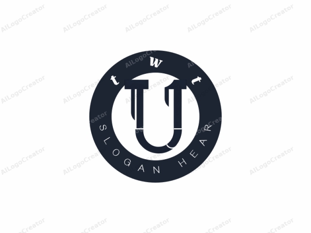 ภาพนี้เป็นการแสดงตัวอักษร "U" แบบดิจิทัลที่เรียบง่าย ตัวอักษรถูกวาดในรูปแบบตัวพิมพ์ใหญ่ที่โดดเด่น พร้อมกับรูปร่างโค้งที่เป็นเอกลักษณ์ สีที่ใช้เป็นสีน้ำเงินเข้มหรือสีน้ำเงินกรมท่า การออกแบบมีความสมมาตร