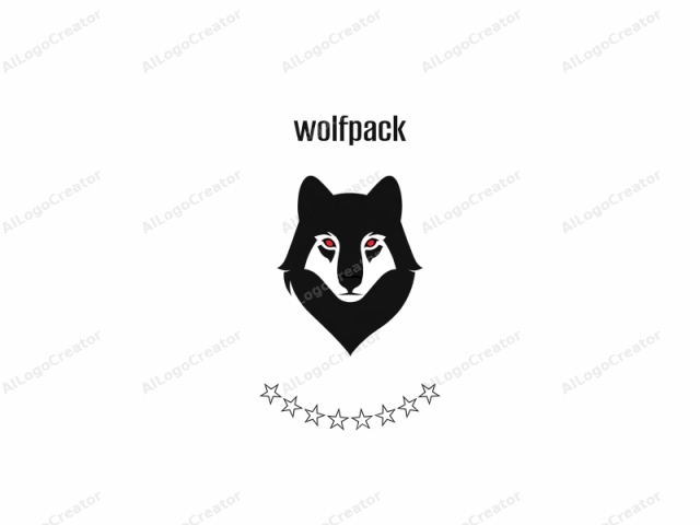 The logo is a stylized depiction of a wolf's head set against a plain white background. The wolf's face is rendered in a minimalist, geometric style with sharp edges and clean lines. The main colors used are black and white with a striking