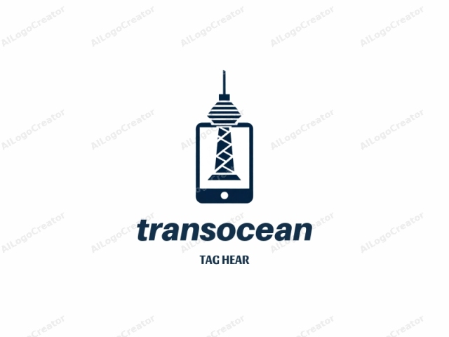 The logo features a simplistic, minimalist design in a dark blue hue set against a plain white background. Central to the image is a stylized, dark blue illustration of a smartphone. The smartphone is depicted in a silhouette with a rounded rectangle frame and