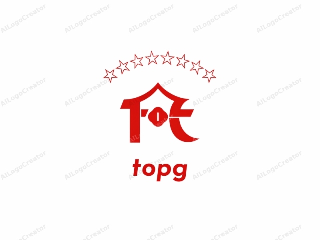 emphasizing its symbolic and cultural significance. This is a simple yet meaningful logo design, featuring two distinct elements in a minimalist style. The primary element is a bold red character that represents "T" or "F", with smooth, clean lines and a