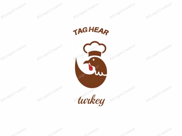 a minimalist, flat, and stylized illustration. The logo features a simplified, brown silhouette of a rooster with a prominent head, neck, and wings. The rooster's head is positioned to the left and its body curves around towards the