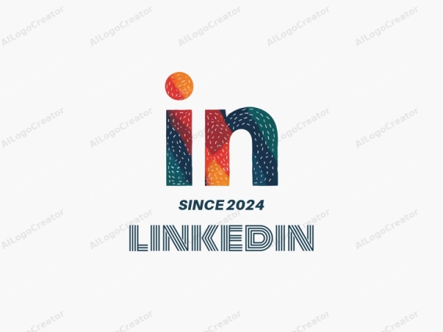 นี่คือภาพโลโก้แบบมินิมอลสมัยใหม่ที่มีตัวอักษร "i" ในแบบ sans-serif การออกแบบรวมถึงโทนสีสดใสพร้อมลวดลายและพื้นผิวที่โดดเด่น ตัวอักษร "i" ถูกเติมด้วยการผสมผสานของสีที่รวมถึงสีเทอร์ควอยซ์เข้ม