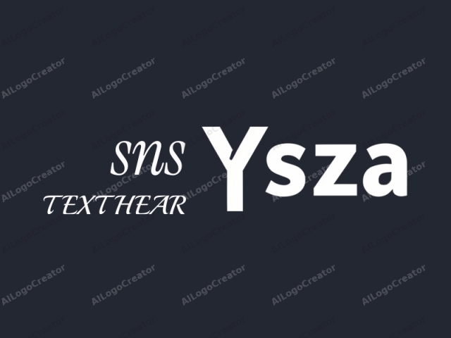 この画像は、濃紺の背景に大胆なサンセリフフォントで「YSAZ」という単語を目立つように表示したデジタルグラフィックです。文字は白く均等に配置され、左上に「Y」が配置されています。