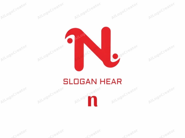 ภาพนี้เป็นการแสดงผลดิจิทัลของตัวอักษรพิมพ์ใหญ่ "N" ที่มีสไตล์ในแบบตัวอักษร sans-serif ที่หนาและเด่นชัด ตัวอักษร "N" ถูกแสดงอย่างโดดเด่นที่กลางภาพ โดยมีสีแดงสดใสและเงางาม