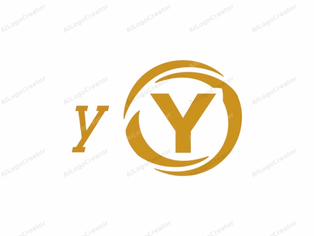 Este es un diseño de logotipo minimalista que presenta una letra "Y" mayúscula grande y audaz en amarillo sobre un fondo blanco liso. La "Y" amarilla está centrada, con sus brazos extendidos horizontal y verticalmente, creando una apariencia simétrica y robusta.