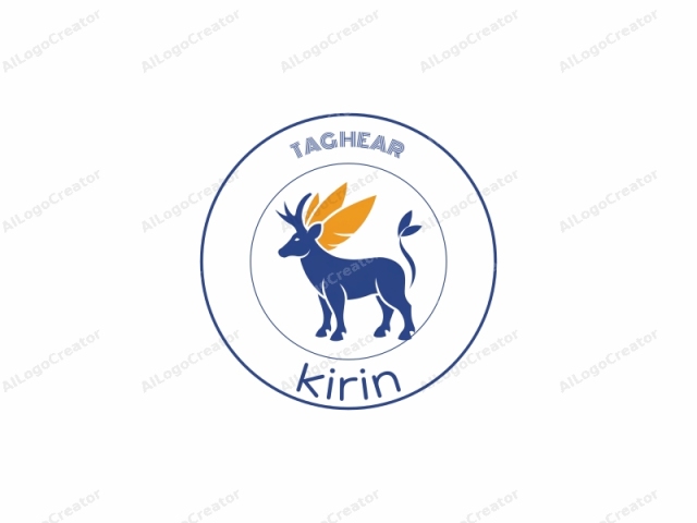 a stylized deer. This digital illustration features a stylized, minimalist design that embodies simplicity and elegance. The deer stands prominently against a white background, providing a stark contrast that highlights its vivid colors. Its body is depicted in a smooth, clean