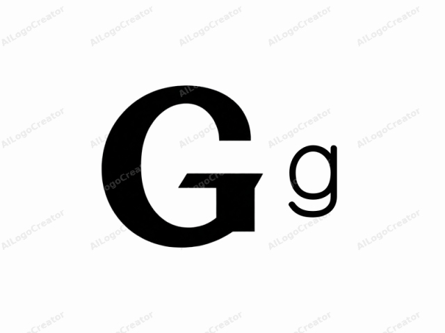 The logo is a bold, uppercase "G" in the classic sans-serif typeface, characterized by its clean, straight lines and smooth curves. The letter "G" is black, providing stark contrast against a clean white background. The design is