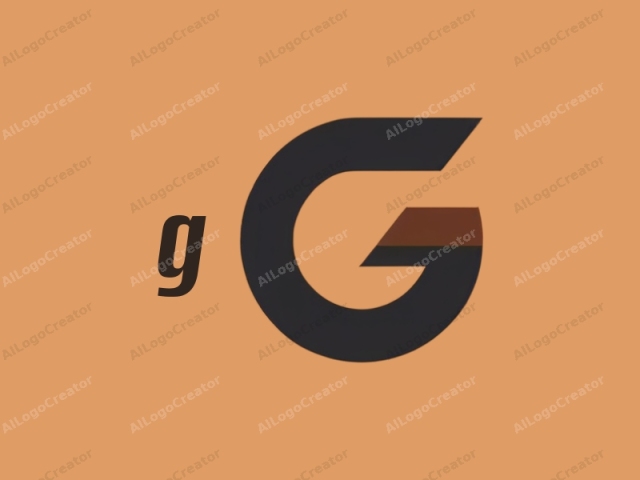 which features a minimalist design. The logo is composed of a single letter "G" in a sleek, modern, and abstract form. The letter is centrally positioned on a solid, muted beige background. The "G" is designed using three intersect