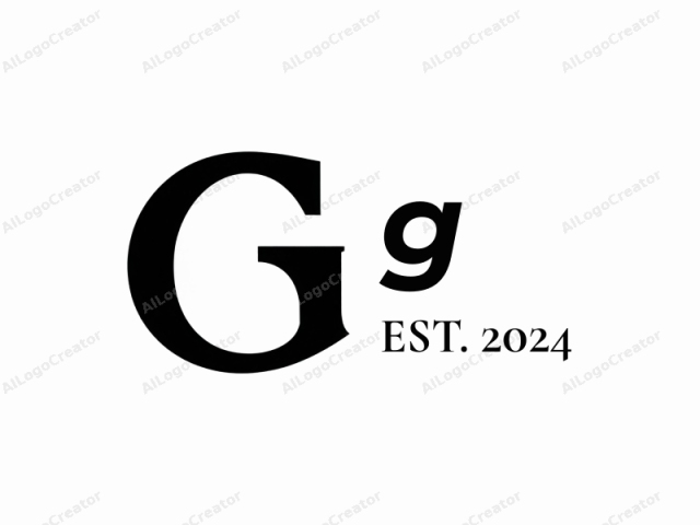 This image is a simple, minimalist logo featuring a bold, black letter "G" set against a plain white background. The "G" is a sans-serif typeface with clean, geometric lines and sharp edges, making it appear modern and elegant