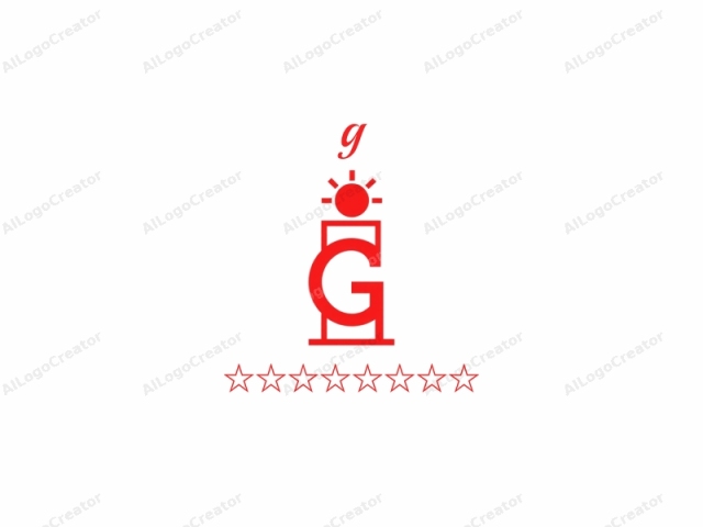 The logo features a minimalist, abstract design. Centered on a stark white background, it consists of bold, uppercase letters "G" and "I" intertwined, forming a stylized "GI" shape. Both letters are drawn in a clean