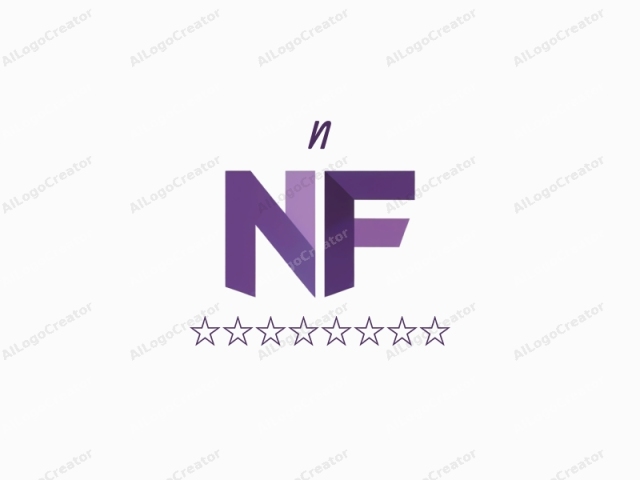 La imagen es una representación gráfica digital de las letras "NF". El logotipo utiliza un estilo minimalista con formas geométricas y líneas limpias, caracterizado por bordes afilados y superficies planas. Las letras están diseñadas en una fuente moderna sans-serif con un estilo audaz,