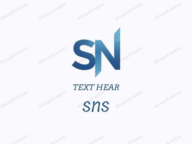 โลโก้นี้มีตัวอักษรเริ่มต้น "SN" ที่ถูกออกแบบอย่างมีสไตล์ในรูปแบบตัวพิมพ์เล็กขนาดใหญ่และตัวหนา ตัวอักษรเหล่านี้ถูกแสดงด้วยสีฟ้าไล่ระดับ โดยเริ่มจากสีฟ้าเข้มที่ด้านบนและค่อยๆ เปลี่ยนเป็นสีฟ้าอ่อนที่ด้านล่าง