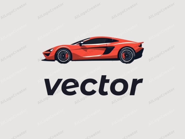 The image is a clean, modern, and minimalist digital illustration depicting a sleek, bright red sports car, viewed in profile. The car's design exudes luxury and speed, featuring a sharp, aerodynamic silhouette and smooth, curved lines that enhance