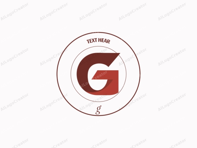 This is a minimalist logo featuring a stylized letter "G." The "G" is designed in a geometric, modernist style, with clean lines and a bold, three-dimensional appearance. The letter is predominantly in a deep, rich red color